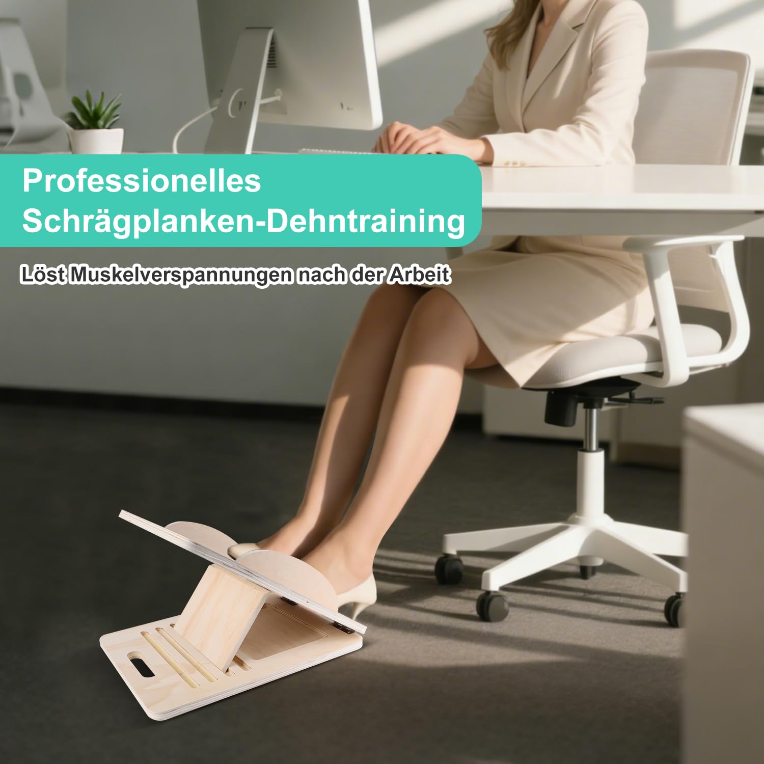 Planche Inclinée en Bois Planche D'étirement des Mollets Planches D'équilibre Réglable Slant Board Etirements Mollet Portable Etireur de Mollets pour Physiothérapie Genoux Chevilles Jambes
