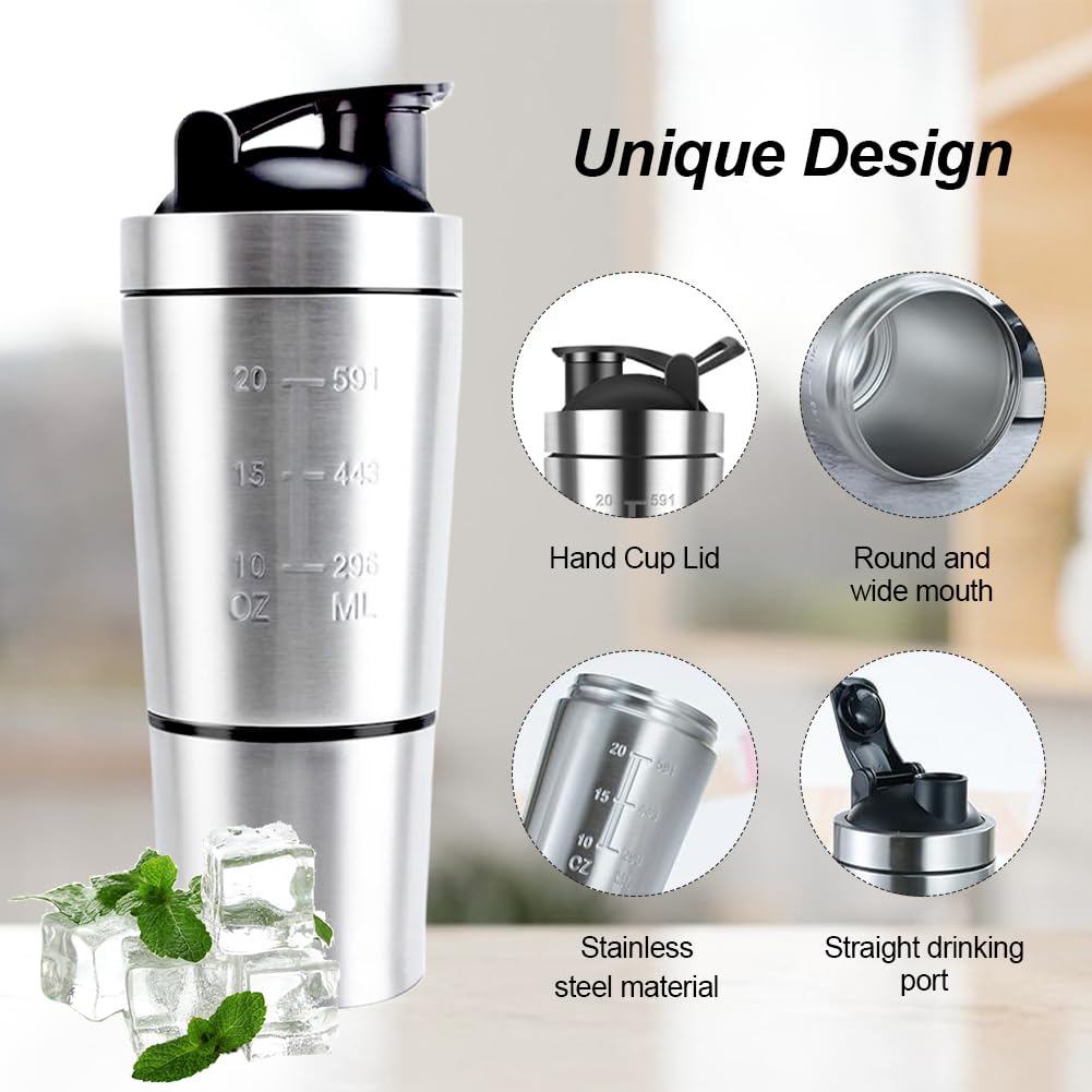 JRSHIRLEYLTD Sfere Shaker Acciaio Inox - Set 4 Pezzi Per Frullati Proteici