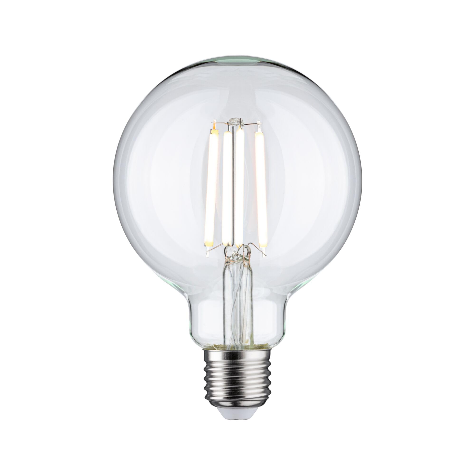 Paulmann 28779 LED Filament lamp G95 dim-to-Warm Globe 7 watts dimmable lamp Clear efficient Light Gold Light to Warm White 1800-3000K E27
