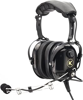 P1 General Aviation Headset for Pilots | Mono, 24 db Passive Noise Reduction Rating, Noise Canceling Microphone, Acoustic Foam Ear Cups, AUX Port for MP3 Music Input with GA Dual Plugs