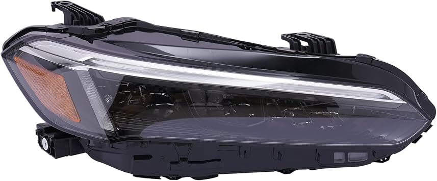 Left and Right Side Genuine LED Headlight Assembly, Driver and Passenger Side Halogen Headlight Assembly For 2022-2025 Honda Civic LX/EX Chrome Trim Models Direct Replacement Right