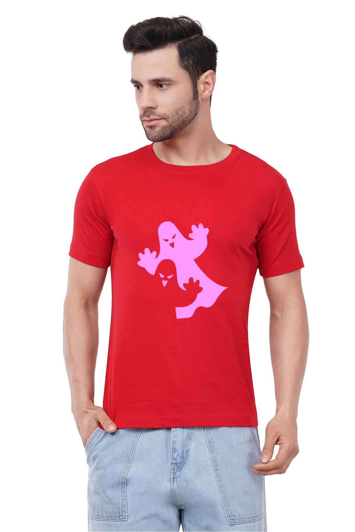 Men's Cotton Printed T-Shirt -Bhoot Boo | 100% Cotton | Half Sleeves | Regular Fit | Printed | Round Neck | Graphic T Shirt