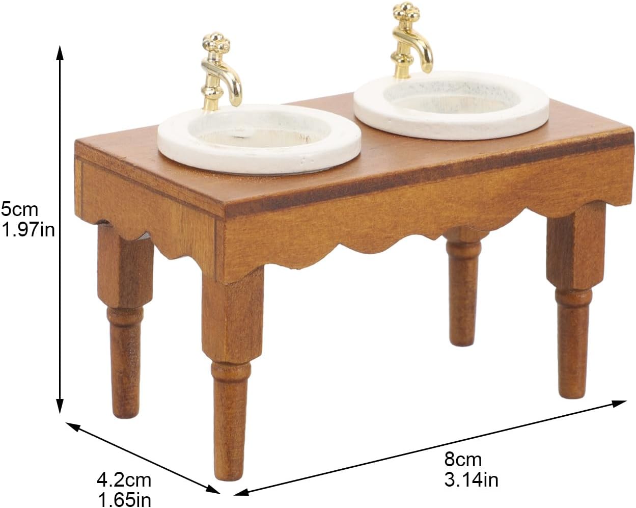 TOYANDONA Doll House Wash Basin 1 12 Scale Miniature Bathroom Furniture Wooden Bathroom Sink Dollhouse Sink Decor for Scene Layout Photo Prop and Mini Home Display image 4