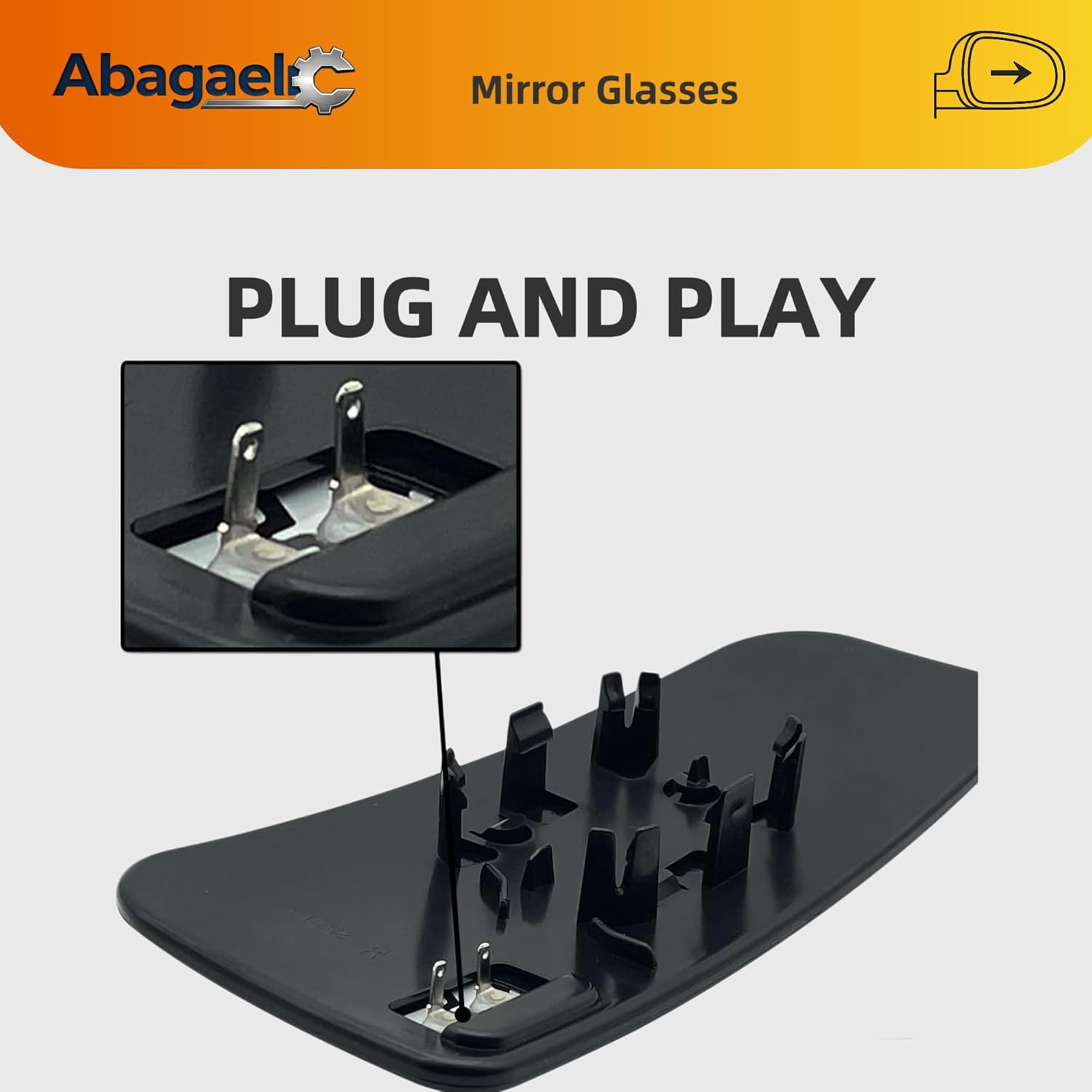 Heated Lower Mirror Glass Passenger Side for 2015-2020 Ford F150, 2017-2020 F250 F350, Chrome Plated OEM Fit Flat Lower Mirror, Plug and Play Scratch-Resistant Wear-Resistant