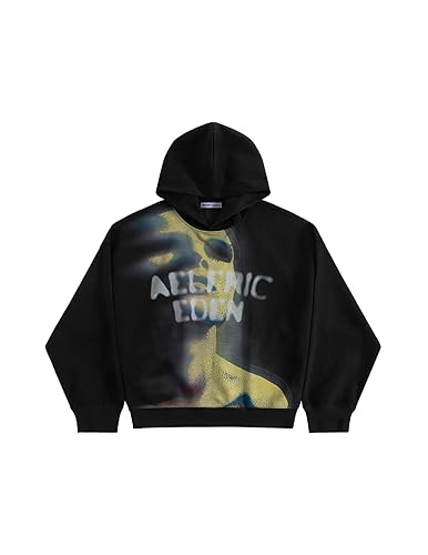 Aelfric Eden Thermal Imaging Human Face Print Pullover Hoodie Vintage