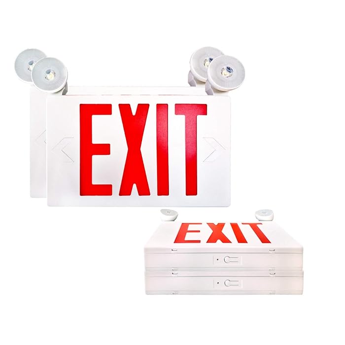 Buy SPECTSUN 4 PACK LED Exit Sign Battery Backup, Red Exit Emergency