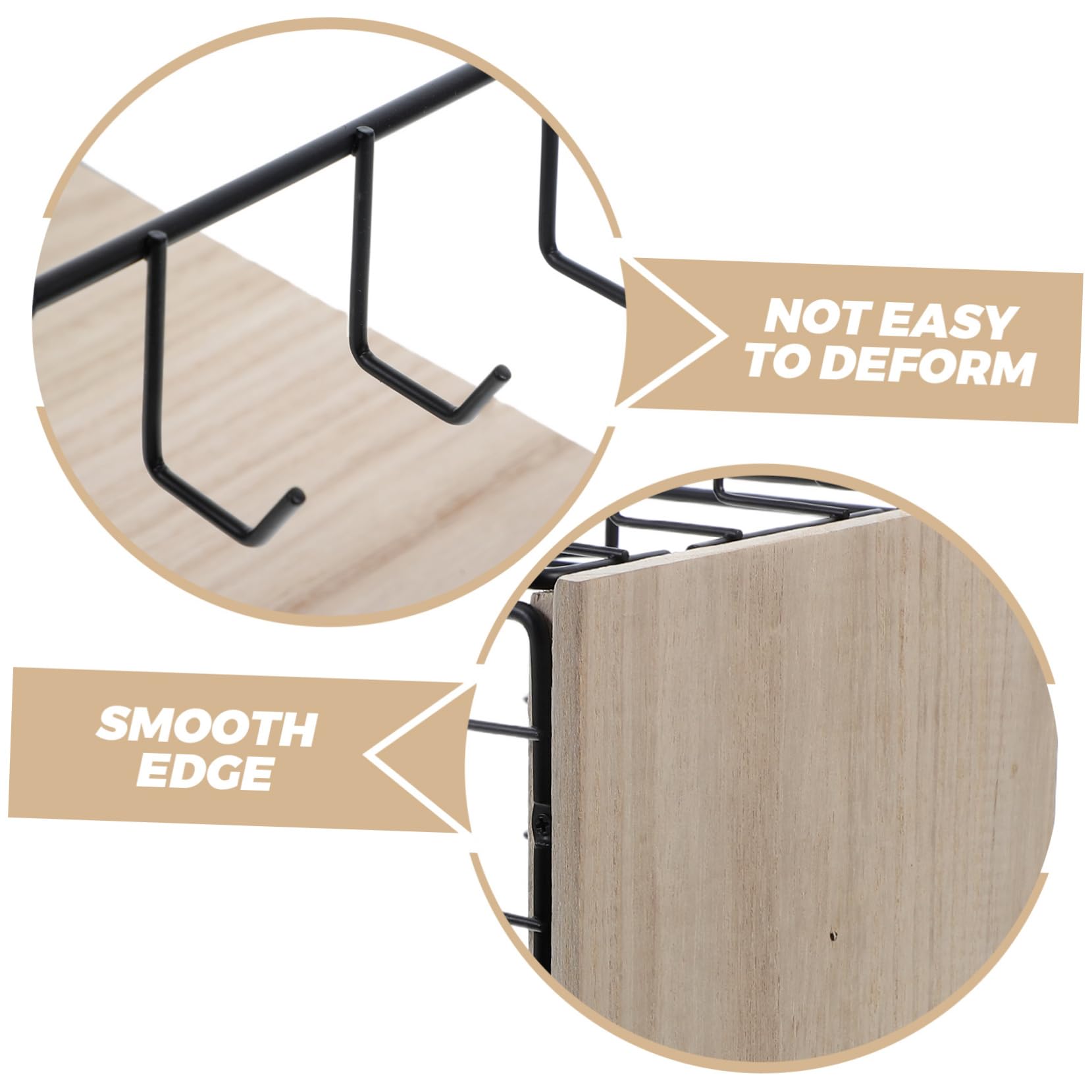 GLEAVI Schmuckständer aus Eisen und Holz mit Haken Multifunktionaler Ohrringhalter Organizer und Platzsparendes Aufbewahrungsdisplay für Ringe und Ohrringe im Minimalistischen Turm