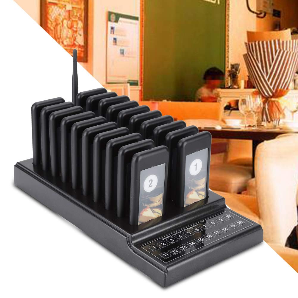 Cercapersone Ristorante 20 Canali, Cercapersone a Lungo Raggio Cercapersone Ristorante Portatile di Chiamata Cameriere di Coda Cercapersone Wireless(EU)