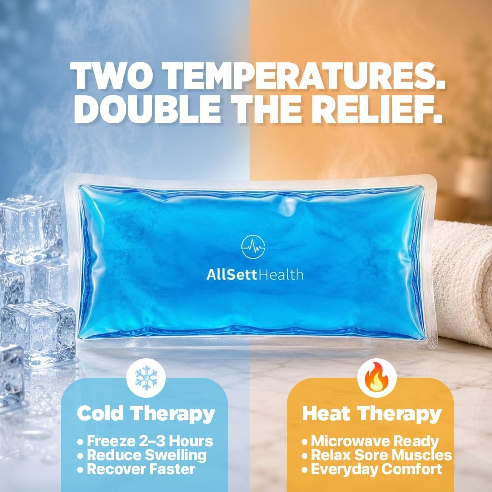 4 Large Ice Packs for Injuries Reusable with 2 Inserts - Soft Ice Pack Set