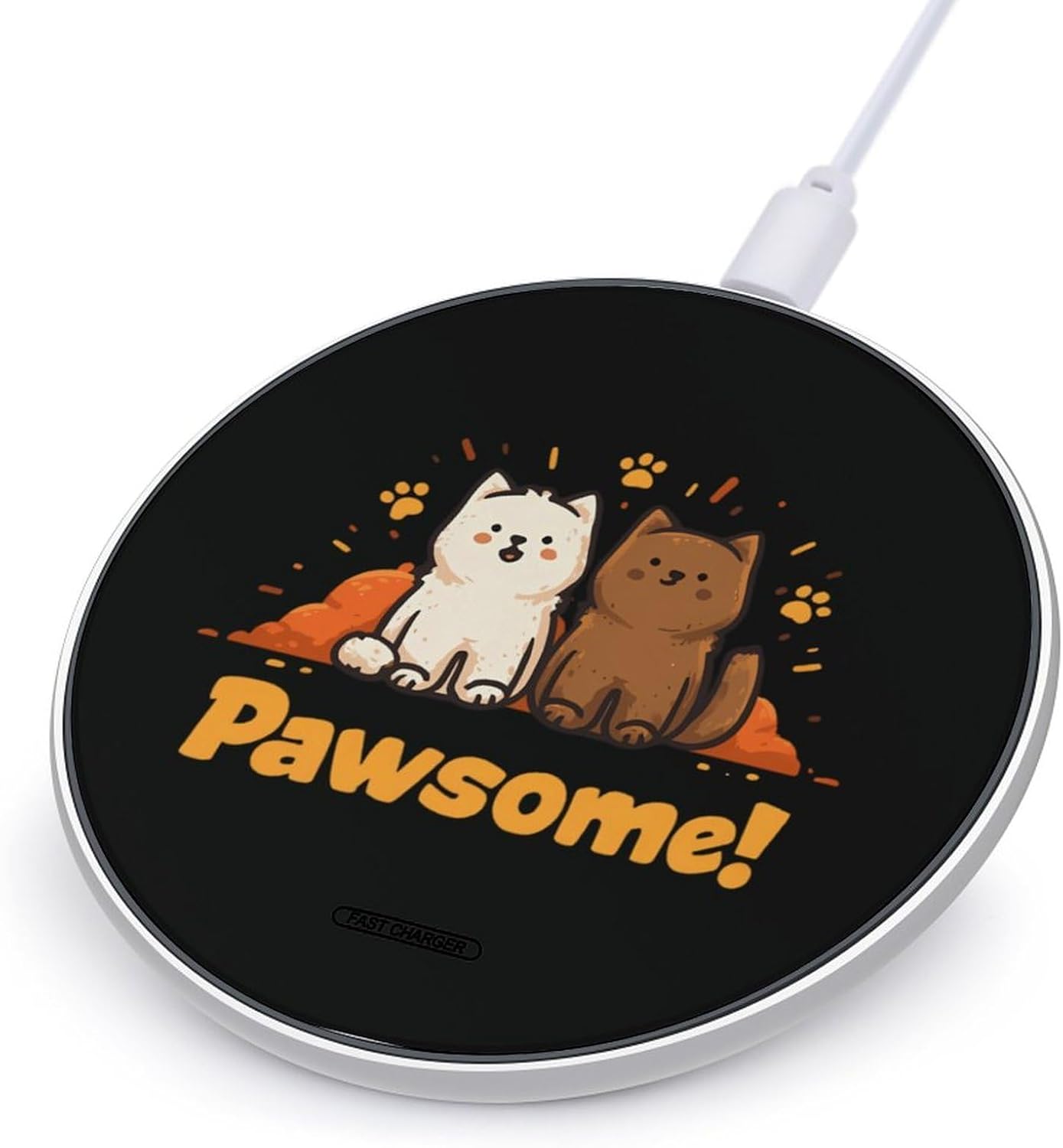 Pawsome Awesome Pets Funny Wireless Charger 10W Max Fast Wireless Charging Pad Compatible with iPhone Series
