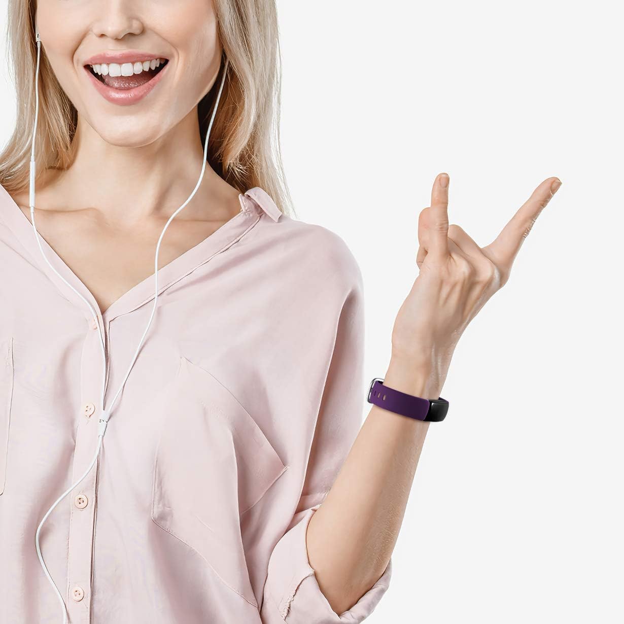 Nofeda 6 Pack Bands Compatible with Fitbit Inspire 2 for Women Men, Adjustable Sport Replacement Wristbands Accessory, Small, Rose Pink, White, Plum : Electronics