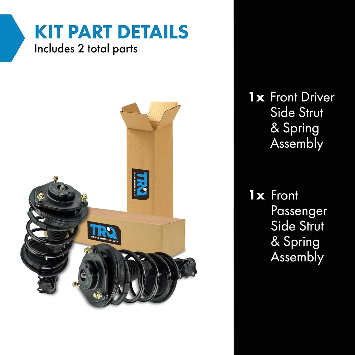 TRQ Front Strut and Spring Assembly Set 2 Piece Compatible with 2006-2010 Kia Optima