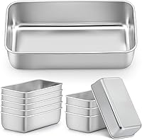 LIANYU 10 Pack 9x5 Inch Stainless Steel Loaf Pans, Heavy Duty Bread Baking Tins for Sourdough, Banana Bread, Oven & Dishwasher Safe
