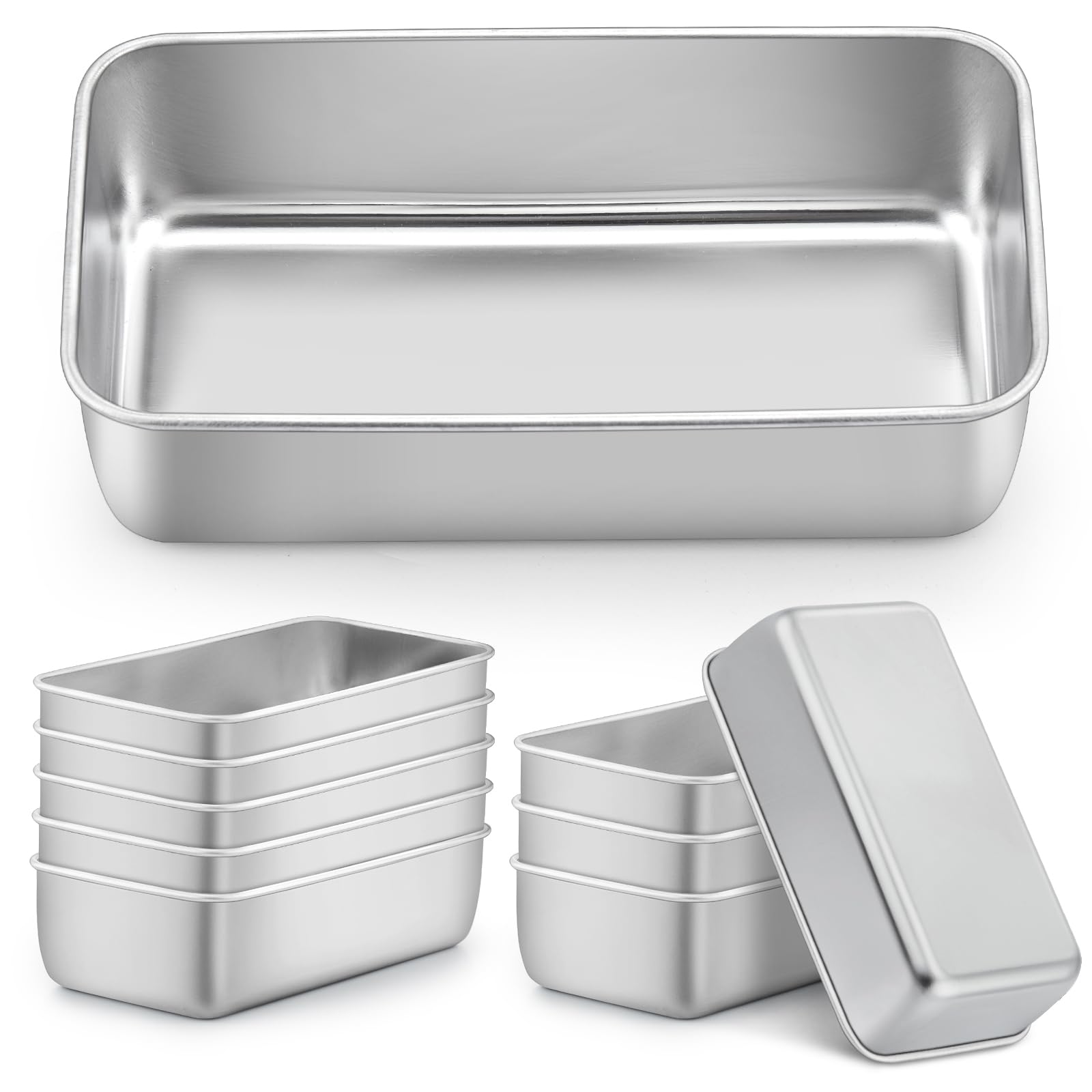 LIANYU 10-Pack Stainless Steel Loaf Pans