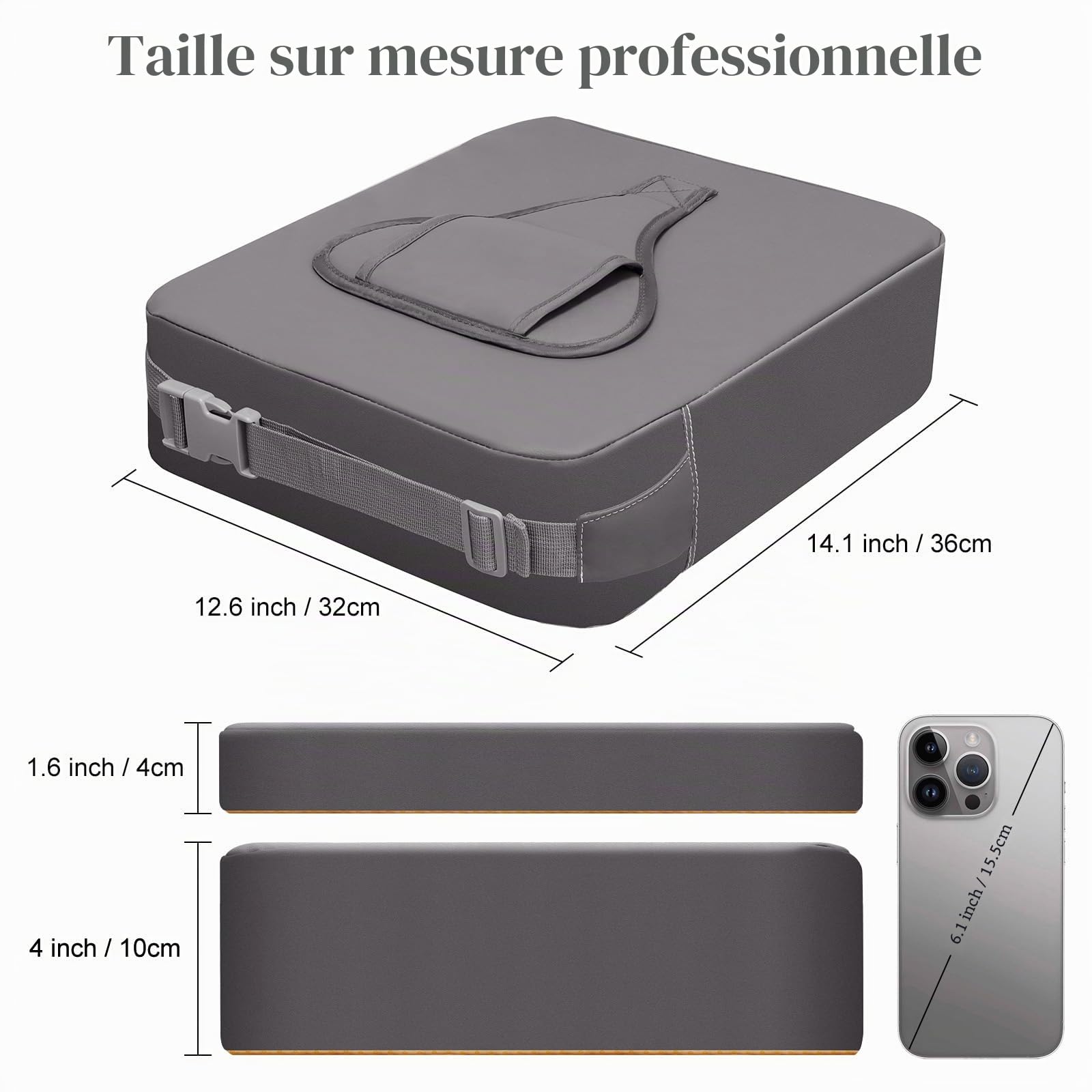 Rehausseur Chaise Enfant PU Lavable Rehausseur Chaise Bebe Antidérapant Rehausseur De Chaise Coussin Rehausseur Chaise Enfant Portable avec Dossier et Sangles de Sécurité Réglables en 3 points