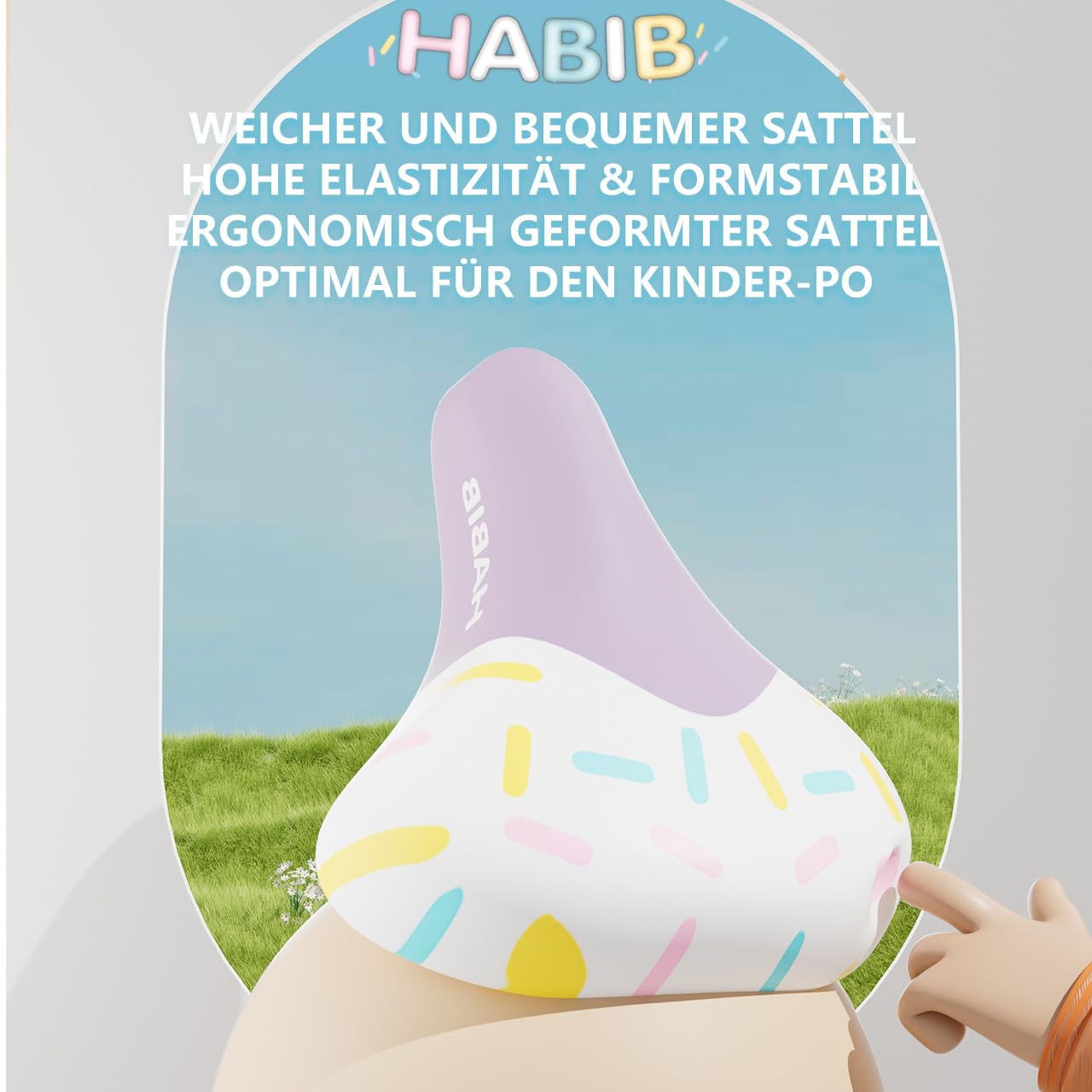 Habib Mädchenfahrrad Komplettset | 12, 14, 16 Zoll | Inkl. Luftpumpe & 6-teiligem Schutz-Set | Karbonstahlrahmen & Duales Bremssystem | Mitwachsend & sicher für Mädchen 3-8 Jahre