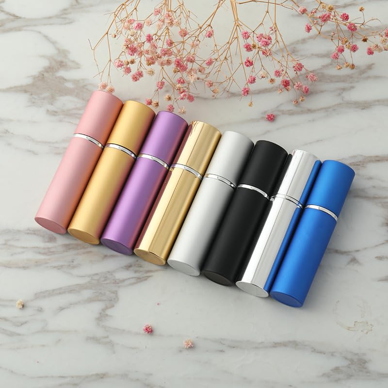 5 ml 10 ml aluminiowa butelka z rozpylaczem do perfum szklany atomizer, wielokrotnego napełniania, podróżny pojemnik na mgiełkę, zestaw próbek kosmetyków 10-100 szt. (czarny matowy, 100 szt., 5 ml)