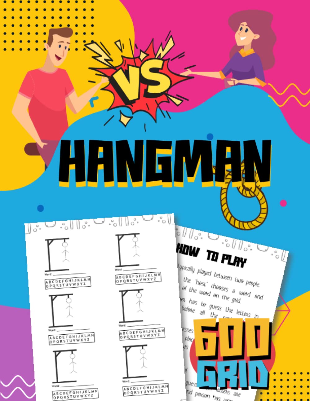 Hangman Book for Adults, 600 Puzzles, Brain Teaser Games for Seniors, Adults & Teens, Activity Book with Solutions: Fun and creative gift ideas for the whole family