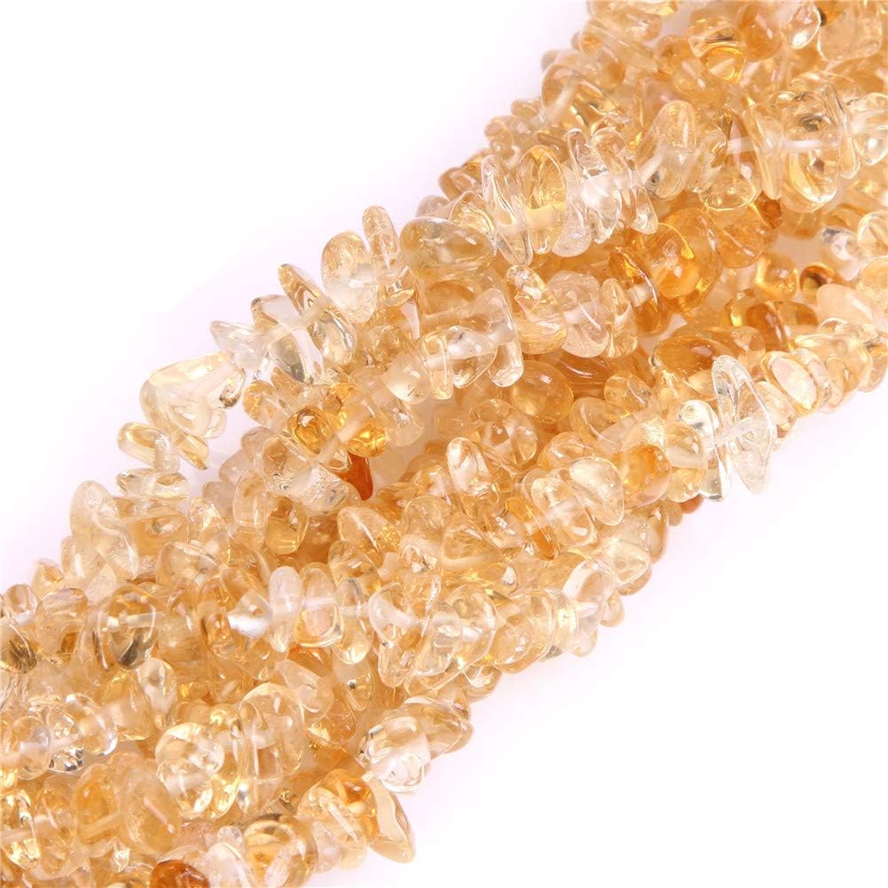 GEM-Inside Genuine Citrine Chips 7-8mm Gemstone Semi Precious for Jewelery Making 34" per Strand