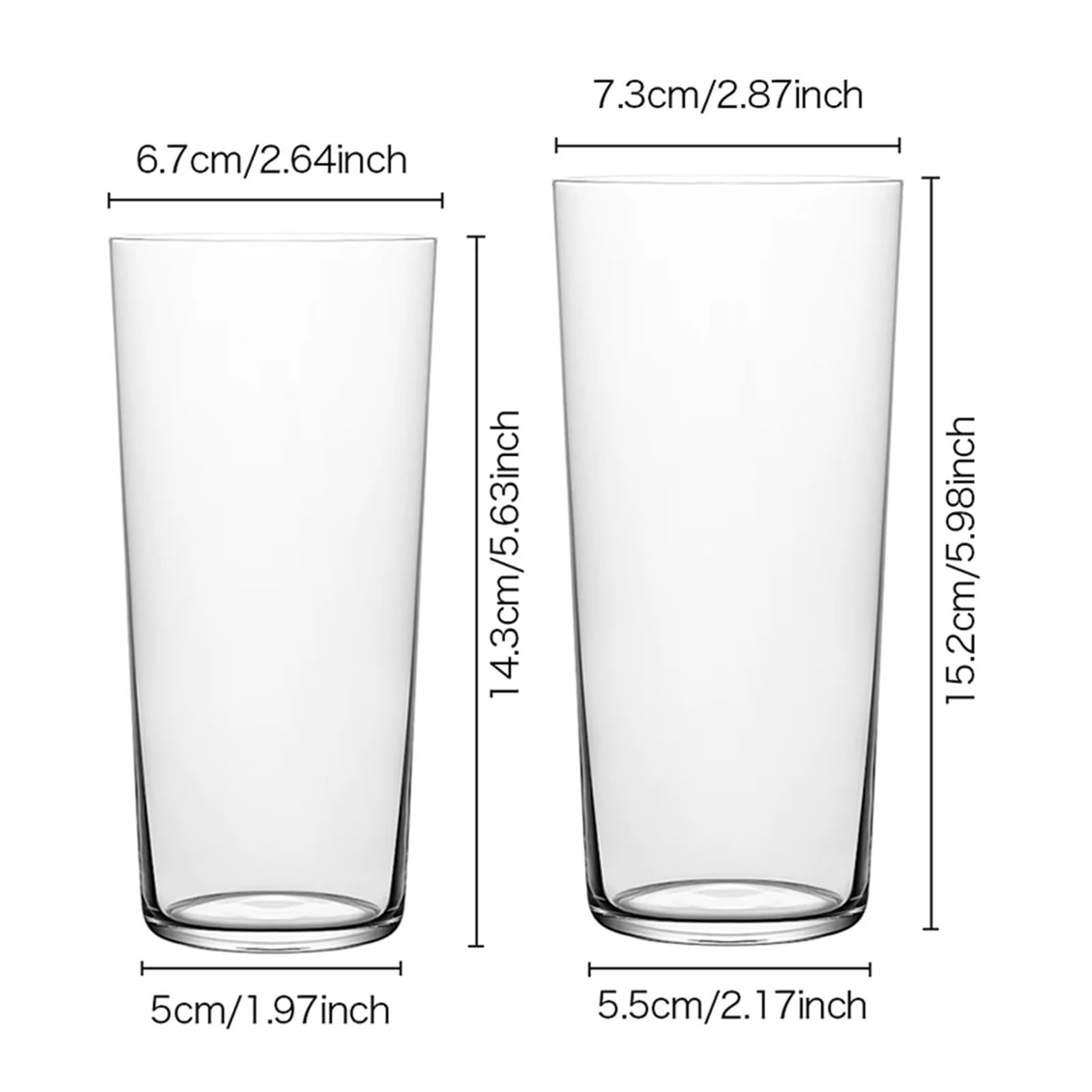 Vasos De Cristal Vaso de cristal tallado a mano for beber mucho tiempo, vaso cóctel, jugo para Hogar(Color 2(420ML))