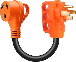 OPL5 50 Amp Male to 30 Amp Female RV Adapter 12 inch,14-50P Male to TT-30R Trailer with Grip Handle, 125V 3750W 50M/30F Heavy Duty Dogbone Electrical Power Adapter for RV Camper,ETL Listed (50M/30F)