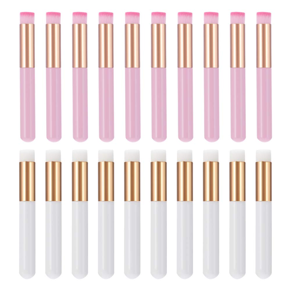 Tagaremuser 20 Pieces Peel Off Blackhead Brush, Eyelash Cleaner Brush for Extensions, Nose Pore Deep Cleaning Brush, Facial Cleansing Brushes (White and Pink)
