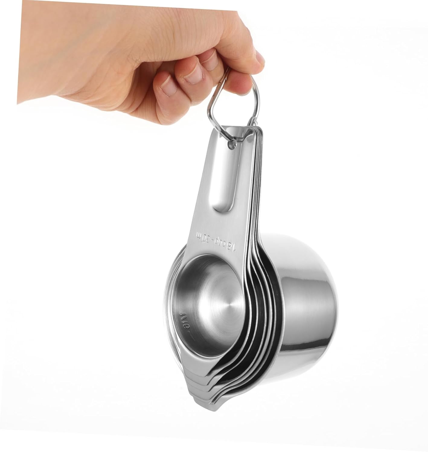 1Set Stainless Steel Measuring Cups with Scale Stackable Kitchen Tools for Baking and Cooking and Versatile Measuring Cups for Accurate Ingredient Measurement