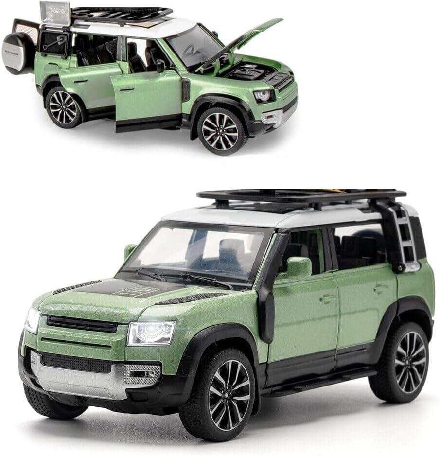 Umadiya® Range Rover Defender 1:32 Scale Model Car Exclusive Alloy Metal Pull Back Die-cast Car Metal Pullback Toy car with Openable Doors & Light Music Best Gifts Toys Kids【Colors as Per Stock】
