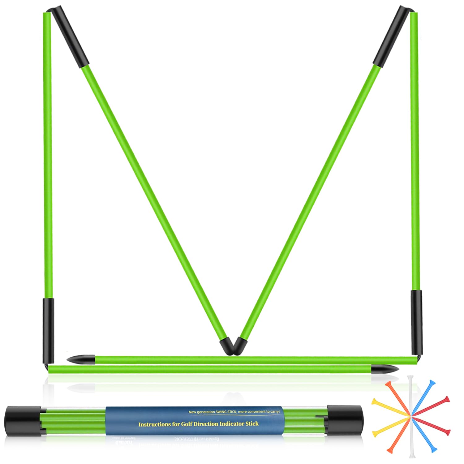 Golf Alignment Sticks 2 Pack 48 Collapsible Practice Rods for Aiming Putting Golf Training Aid for Swing Trainer