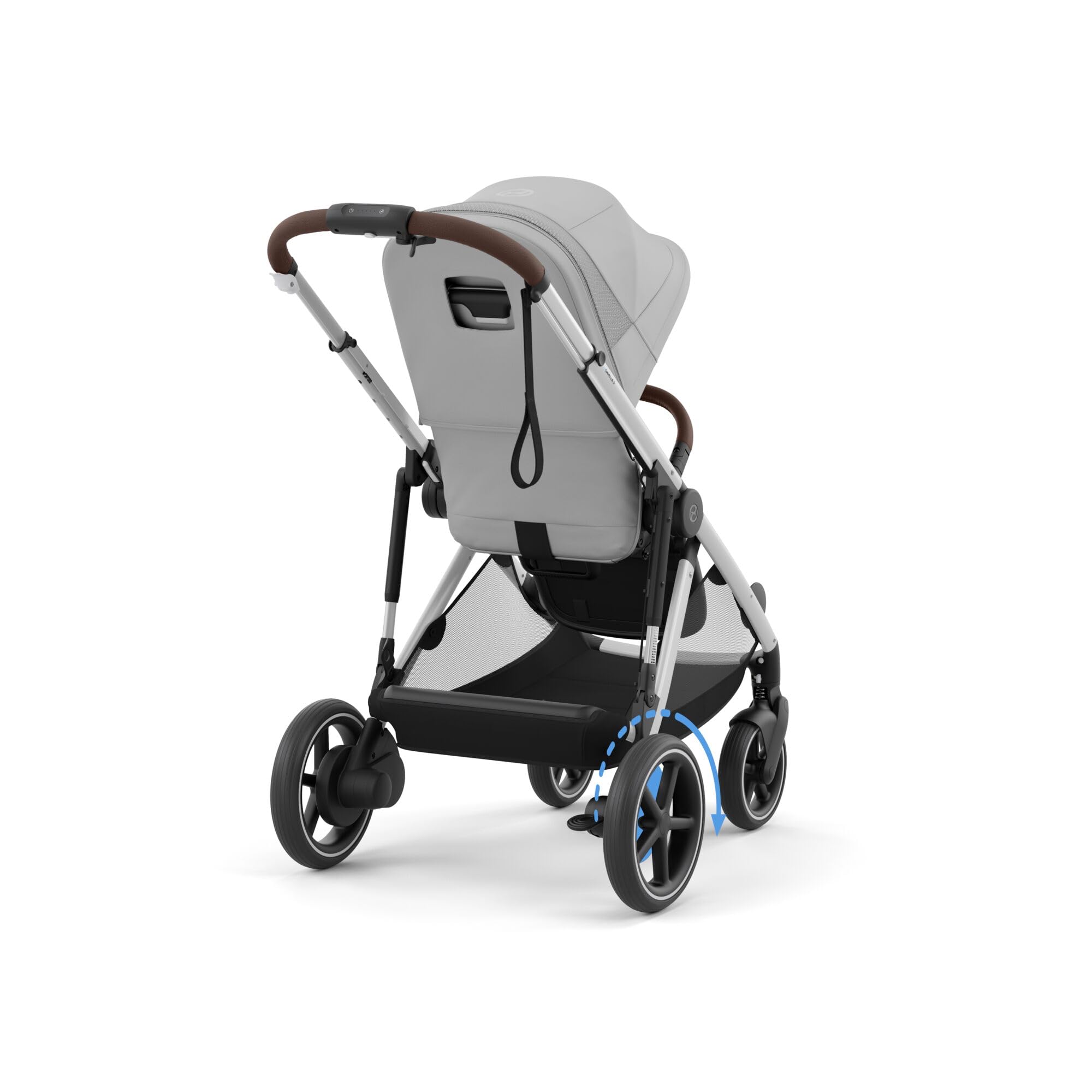 CYBEX Poussette Gold e-GAZELLE S, De la naissance à environ 4 ans, Max. 22 kg (mode simple) / 2x 22 kg (mode Duo), Système tout-en-1 avec propulsion électrique et 20+ configurations, Gris pierre
