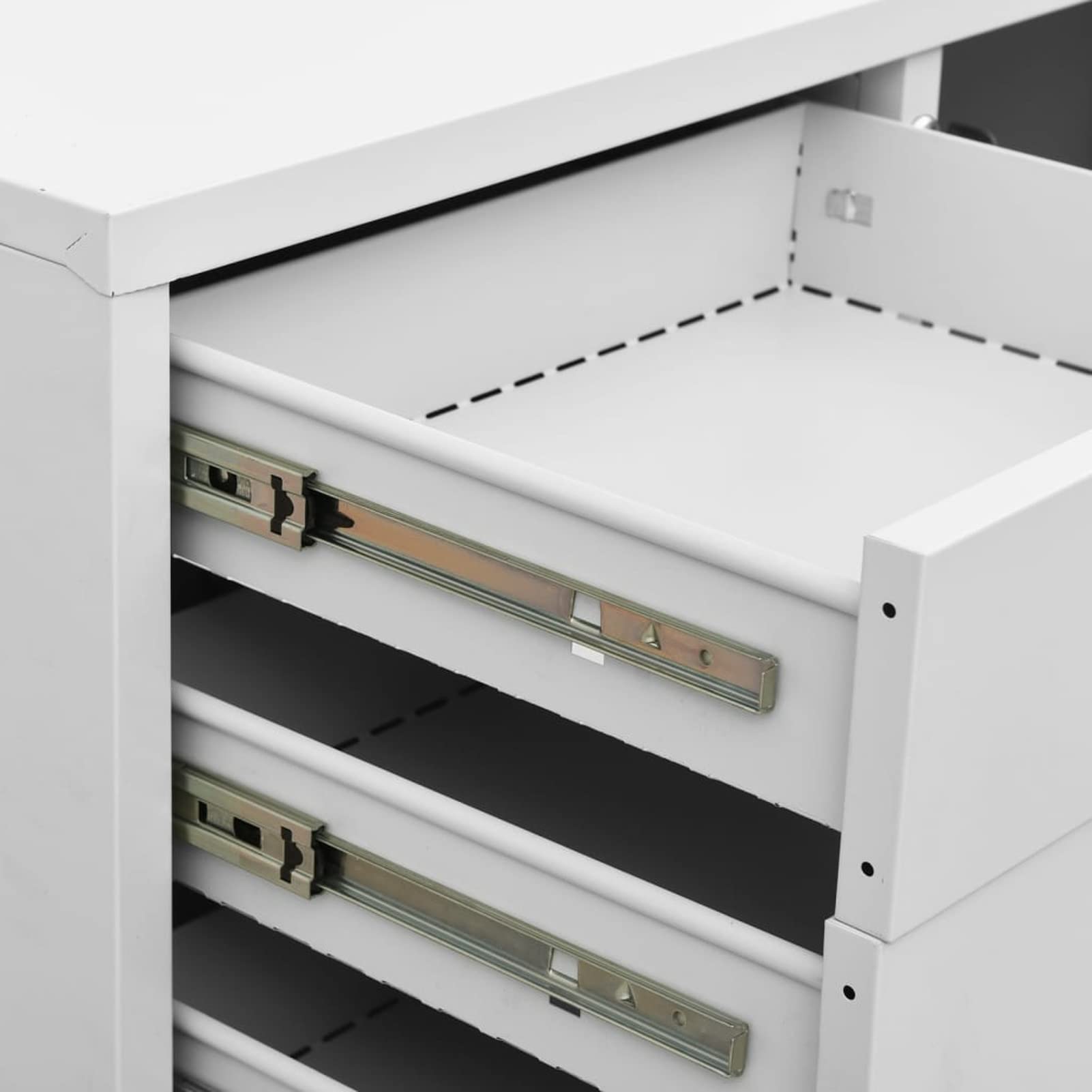 DJEKA Aktenschrank Abschließbar Metallschrank Büroschrank Werkstattschrank Mehrzweckschrank Stahl-Hellgrau-90x40x102 cm
