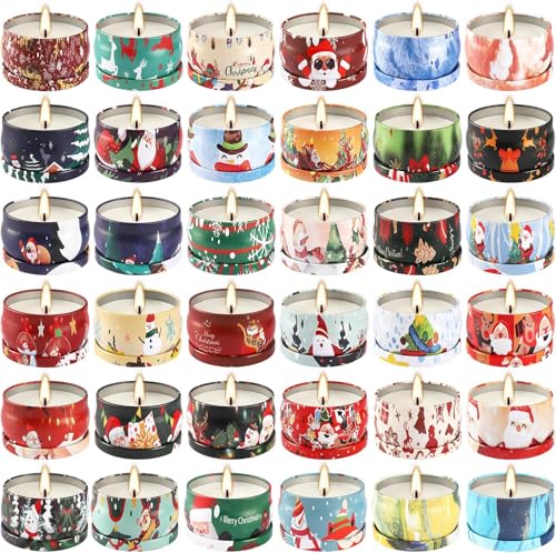 Howemon 36 Pack Christmas Scented Candles Set for Home, Relaxing