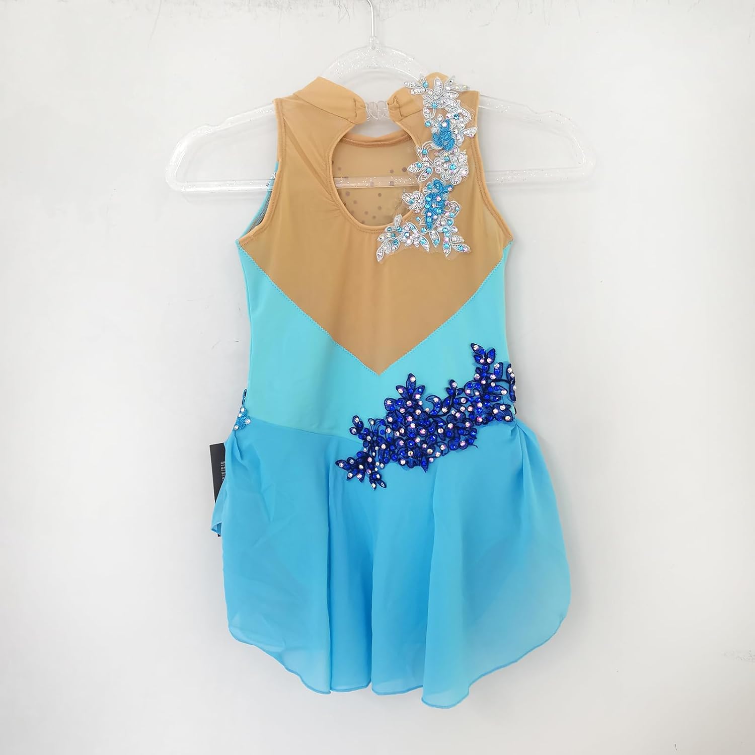 Girl's Blue Lyrical Dance Dress Professional Customized Performance Dress for Modern and Pole Dance
