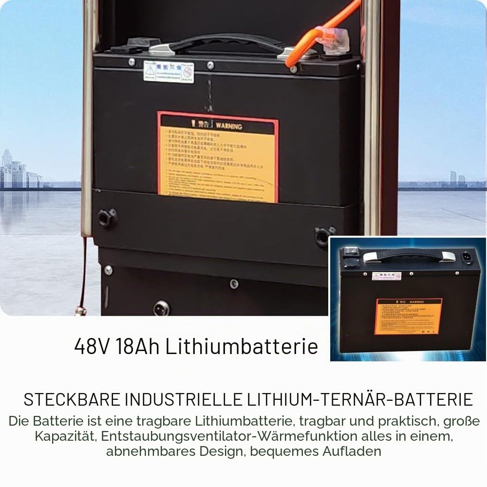 Elektrischer Treppensteiger mit einer Tragfähigkeit von 500 kg, abnehmbarer Akku mit 1500 W 48 V/18 Ah, einfach zu steigen und zu steigen, einfach zu transportieren und zu bedienen