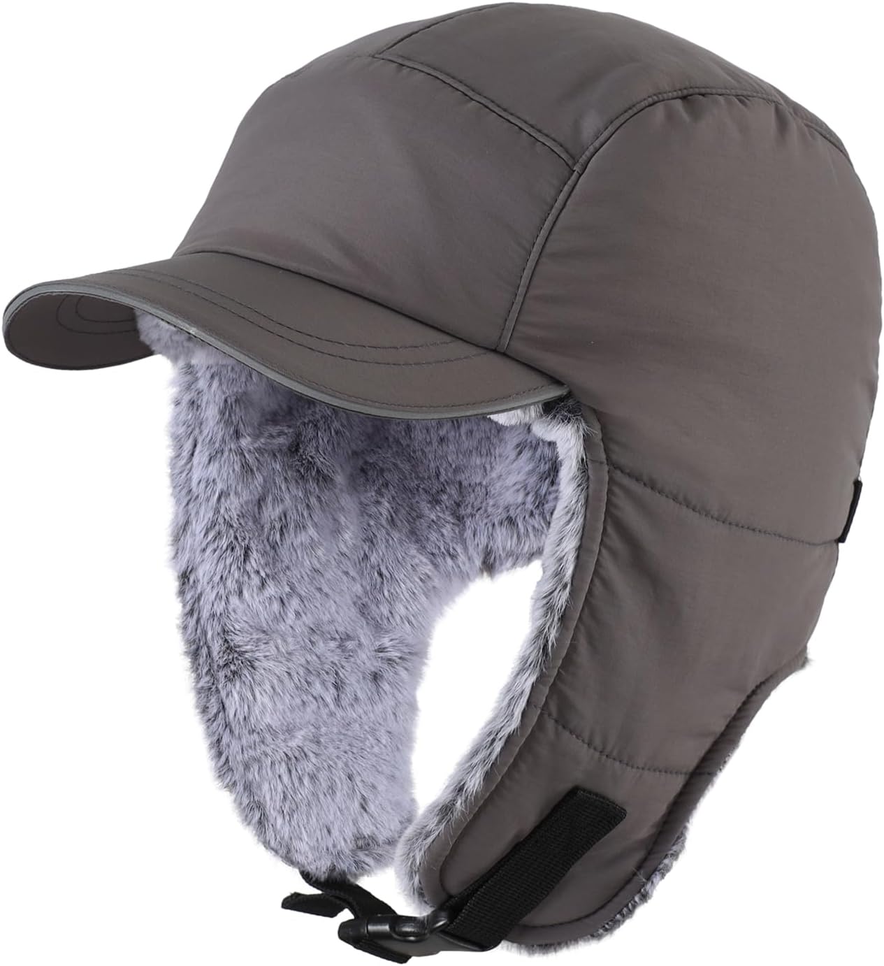 Connectyle Men’s Trapper Hat with Ear Flaps Winter Warm Hat Windproof, Water Repellent, Reflective, Faux Fur Fully Lined