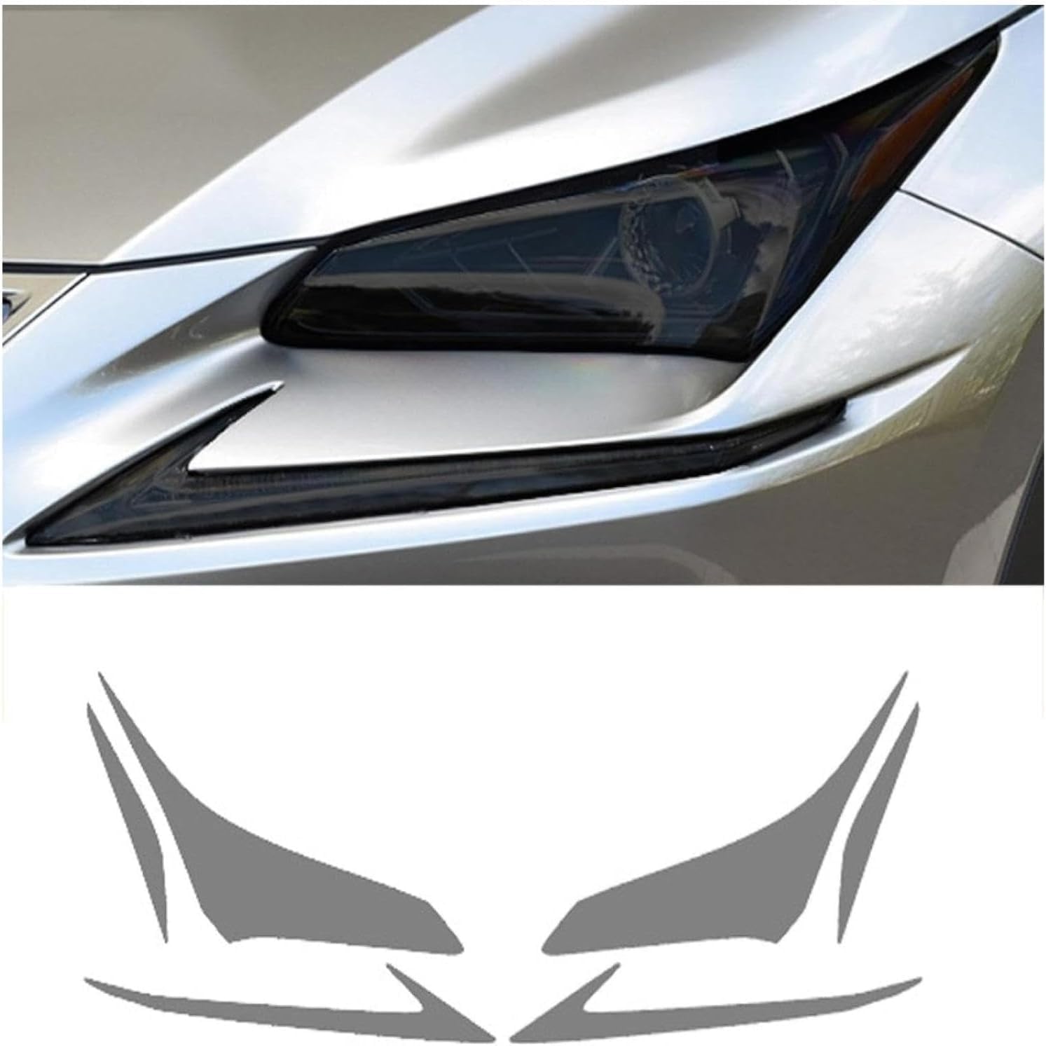 SamLng Car Front Light Film for Lexus Nx300 2015-2020 Car Headlight Film Front Light Transparent Blackened Moulding Vinyl Protection Sticker Car Light Film