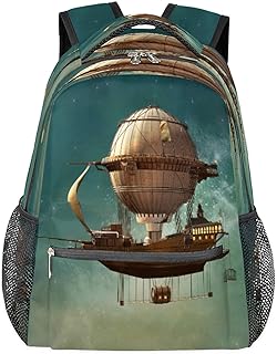Mochila escolar de nave espacial para meninas, mochila de estudante, resistente à água, balão de nave espacial, bolsa escolar de viagem para mulheres/homens, mochilas universitárias, Multi, Medium