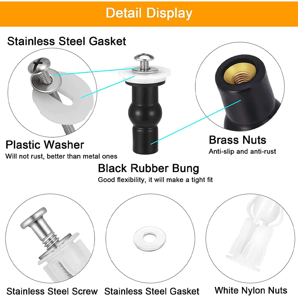 WC-Sitz Befestigungen M6/M8 - 10 Stück Rutschfeste Gummidinger Für Wackelige Toilettensitze