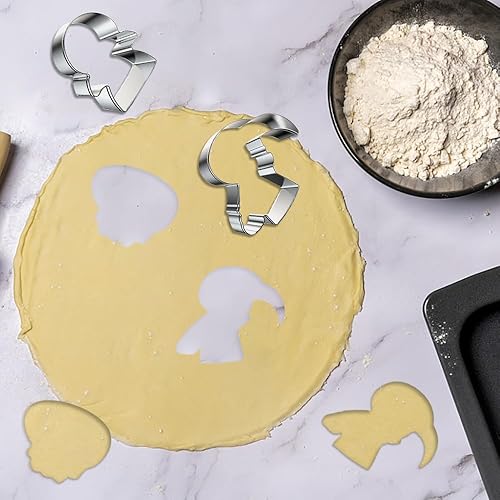 Miniatura 8 de Juego de 6 cortadores de galletas de Halloween, de acero inoxidable, cortadores de galletas de Halloween, calavera fantasma, telaraña, castillo,