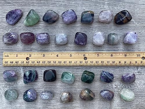 Image of GAF TREASURES 1 /2 LB Rainbow Fluorite Tumbled Stones, Polished Natural Rainbow Fluorite Gemstone, Rainbow Fluorite Healing Crystals (Rainbow Fluorite)