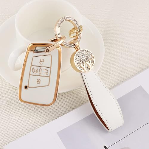 Miniatura 2 de PIFOOG Funda para llave de coche para Volkswagen Jetta Tiguan Atlas Arteon Taos TPU Soft Keys Fob Case Shell Glitter Llavero Llaves Accesorios Oro
