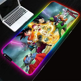 ZETIAN Dragon Ball Super Game Gaming RGB Mouse Pad Computer Notebook Thicken Table Mat Waterproof, Dirty-resistant and Non-slip-Dragon Ball_400X450X4MM