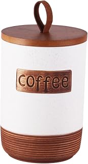 Storage Jar Airtight Container Decoration Handmade with Wooden Lid Bottle Sealed Jar for Treat Cupboard Flour Home Countertop, Coffee