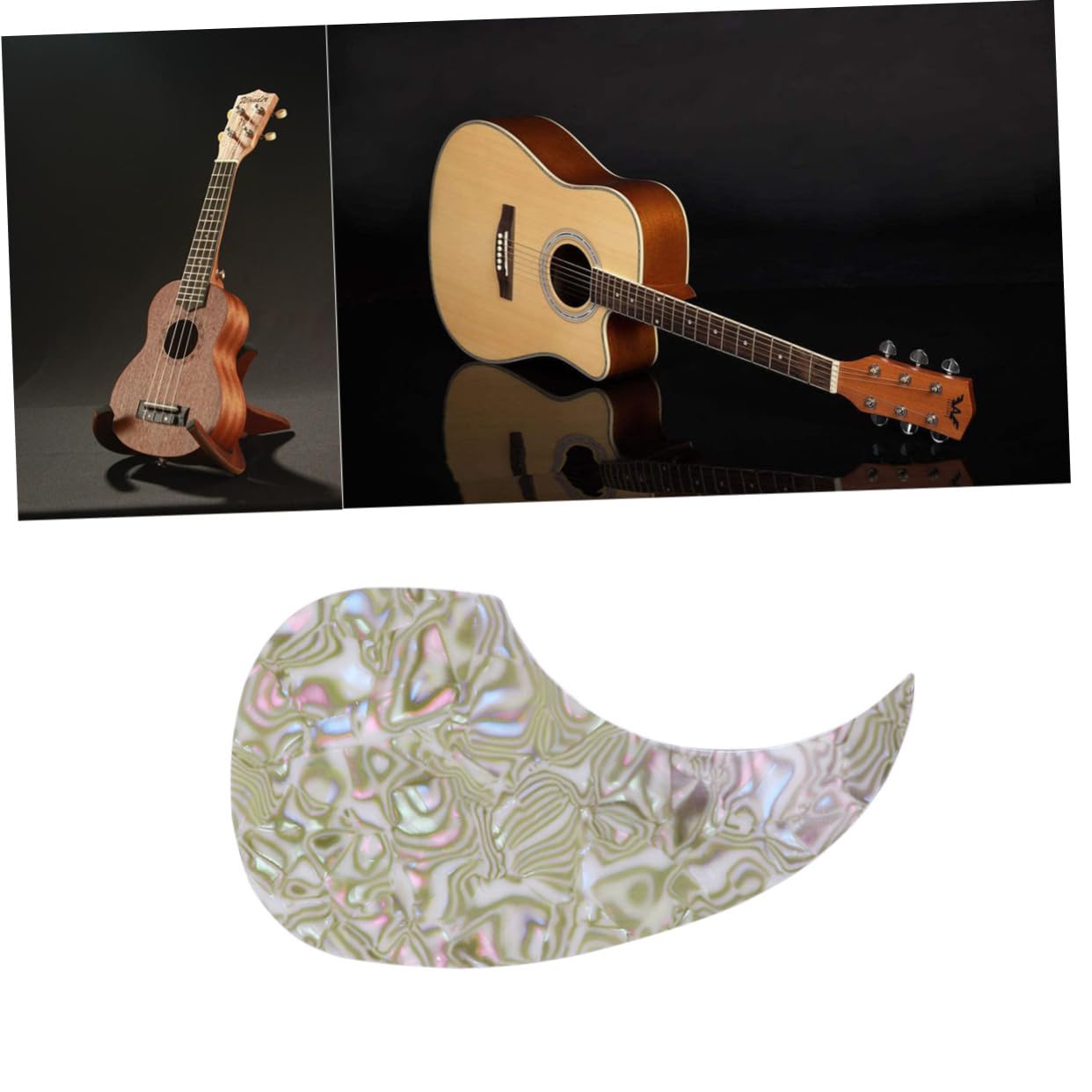 VANZACK Guitar Pickguard Plate Self Adhesive Sticker for Acoustic Guitar Protection and Decoration Easy to Install Pick Guard for Style Enhancement