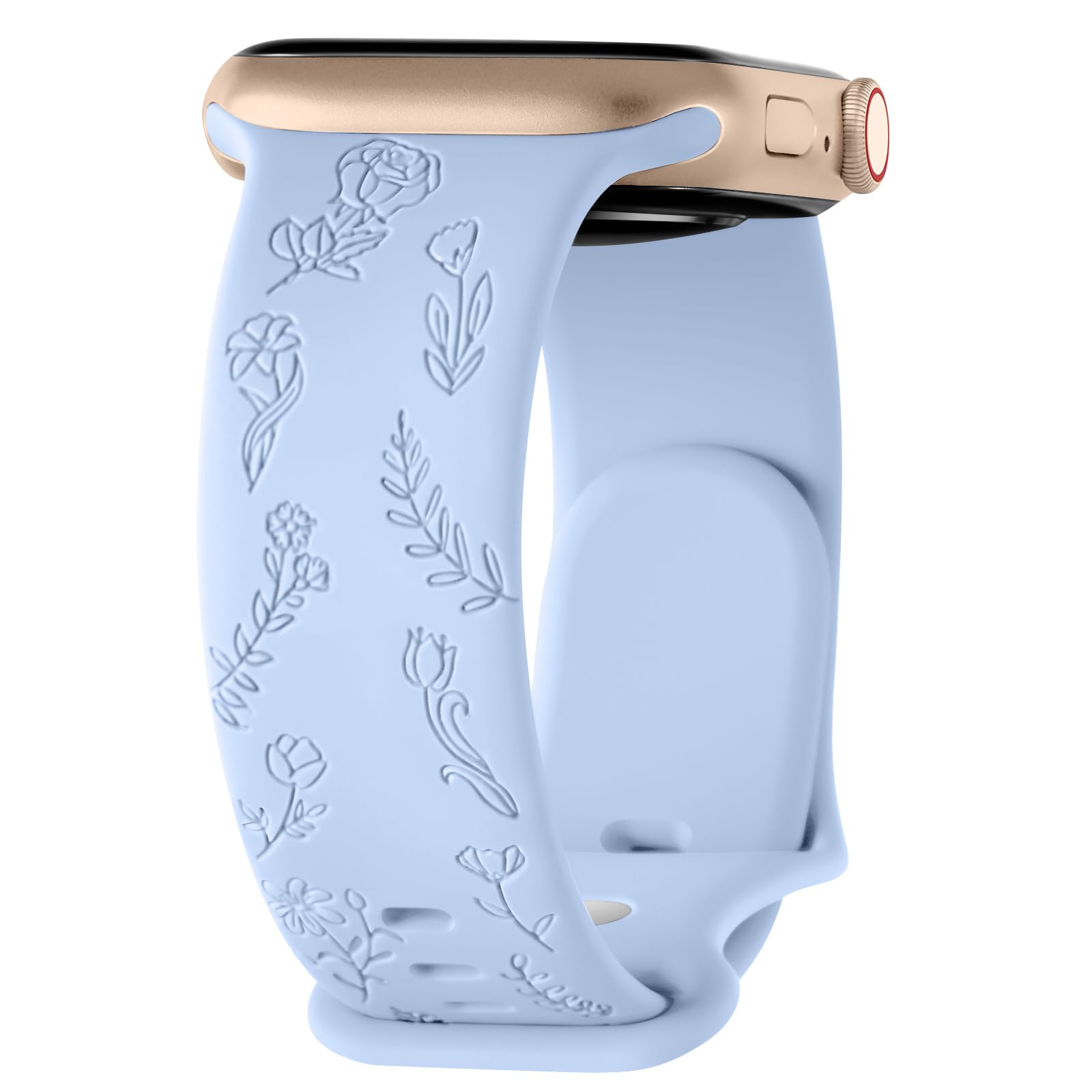 Flower Engraved Strap for Apple Watch Strap 42mm 44mm 45mm 46mm 49mm