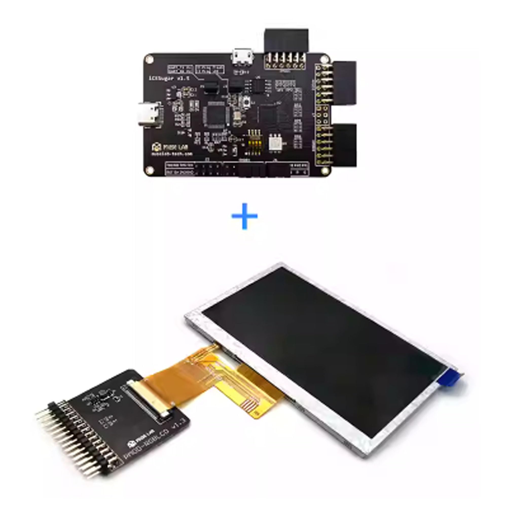 iCESugar FPGA Einsteiger-Komplettset mit 8 PMOD-Modulen inkl. Displays | Komplettset mit 8 PMOD-Modulen (LED, Tasten, SD, VGA, LCD/TFT etc.) – Keine zusätzlichen Teile nötig