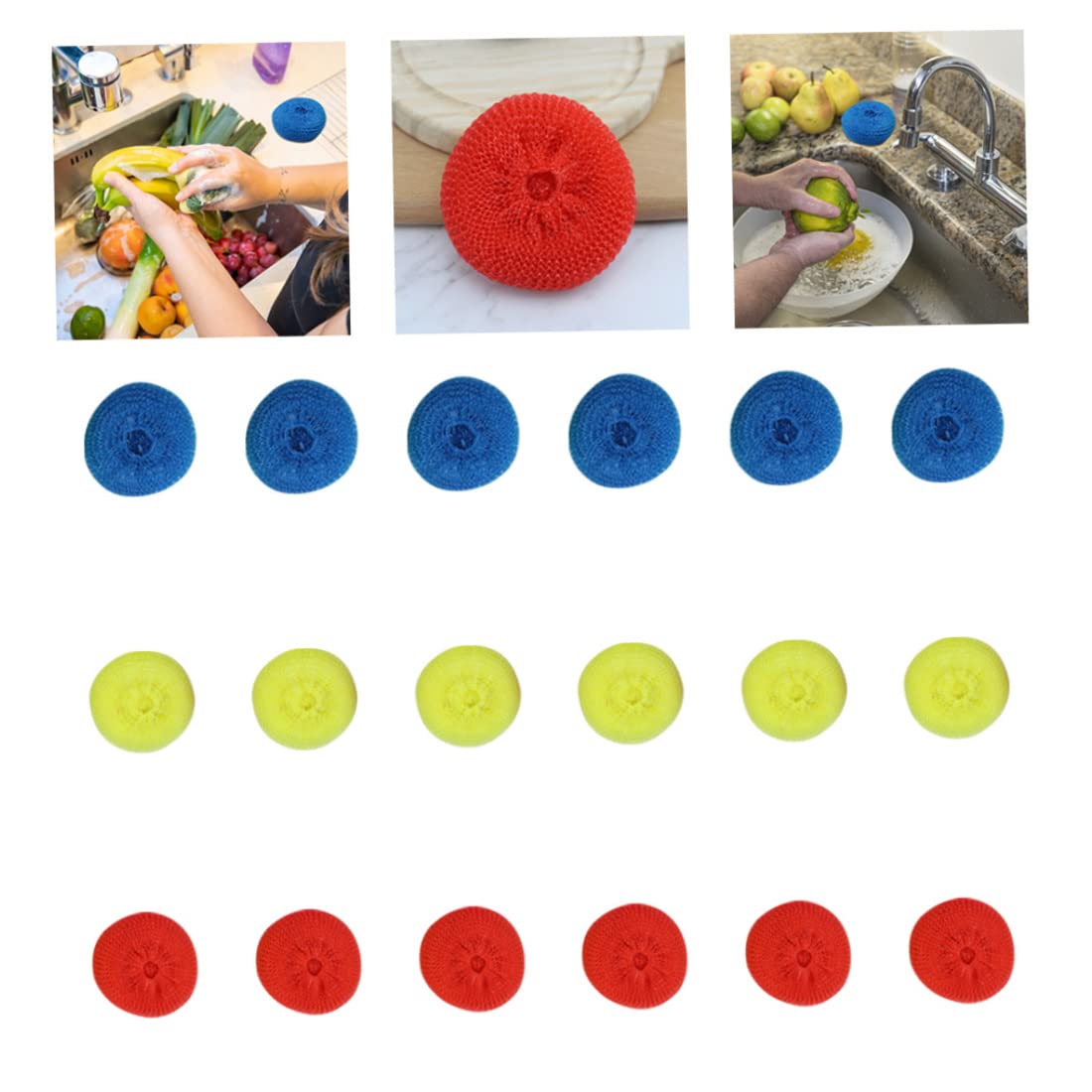 AEIOFU Plastic Dish Scrubbers Non Scratch Round Scouring Pads Kitchen Pot Scrubbing Sponges 6g 36PCS Plastic Pot Sponge Kitchen Pot Scrubbers Mesh Scrubber for Dishes Plastic Sponges for Scrubbing