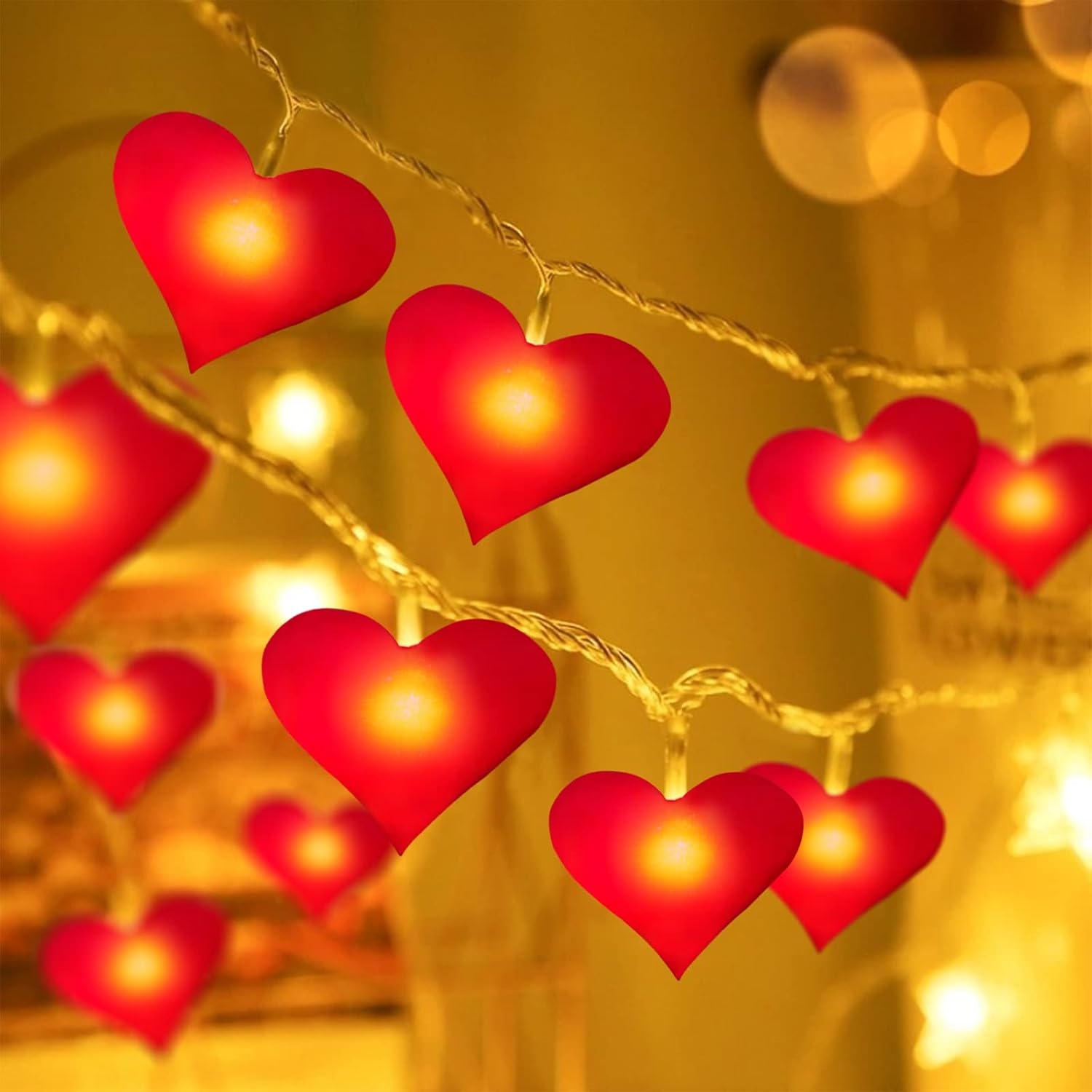 Heart fairy lights battery Clearance