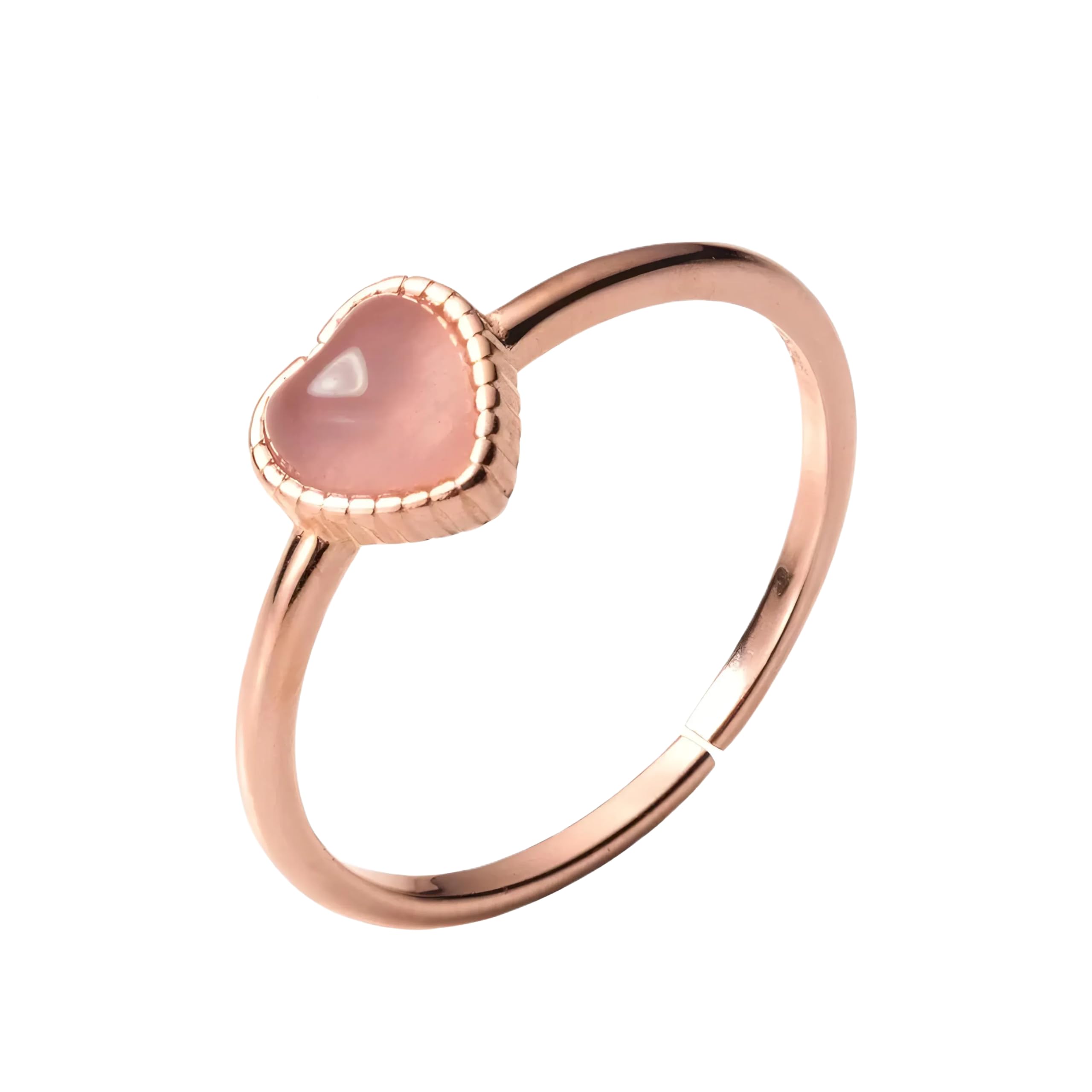 Heart Ring Modian Romantic Pink Opal Hearts Elegant Rose Gold Color Open Adjustale Rings for Women Jewelry Valentine's Gift-NG01