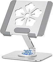 Vista 1 de Tablet Stand for iPad, 360° Rotating Aluminum Foldable Holder – Adjustable Desk Stand Fits iPad Pro 12.9/11,Samsung Galaxy Tab – Portable for